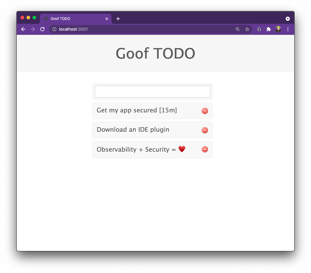 Goof TODO app